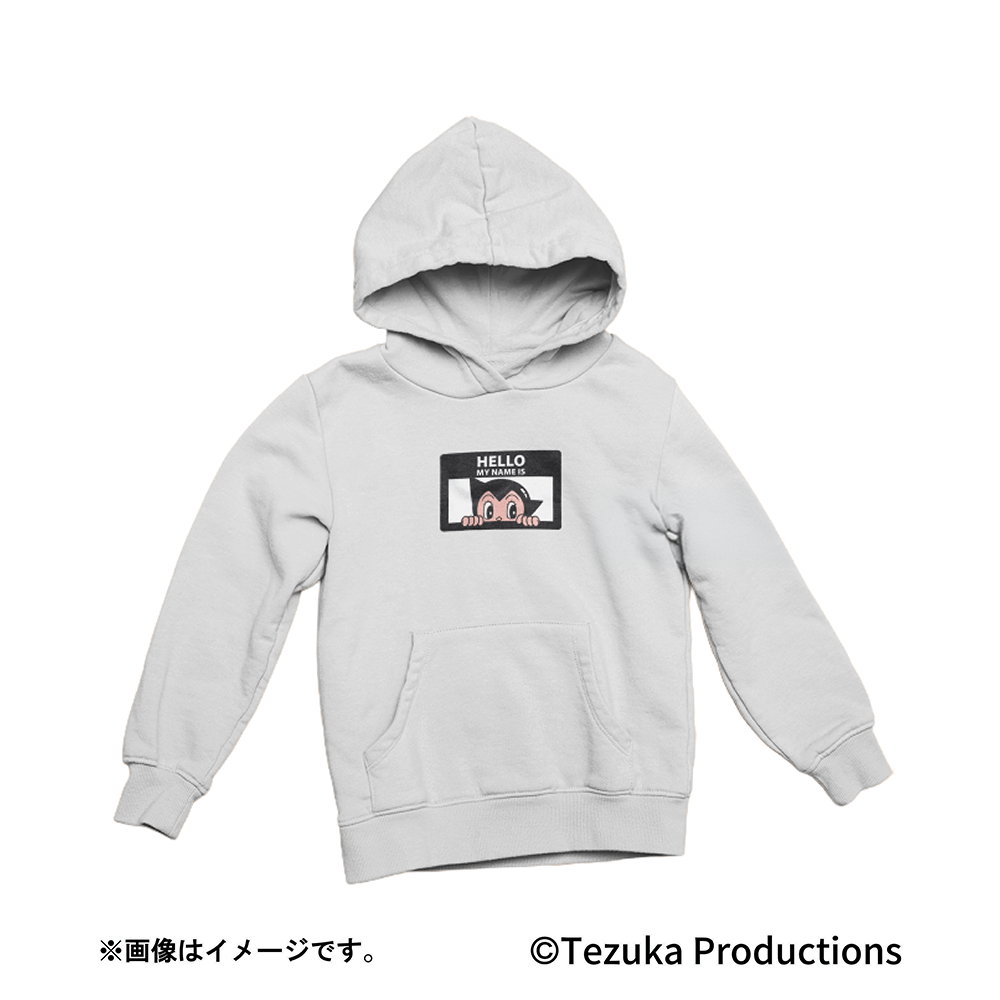 HELLO MY NAME IS (ATOM)パーカー GRAY×BLACK-L