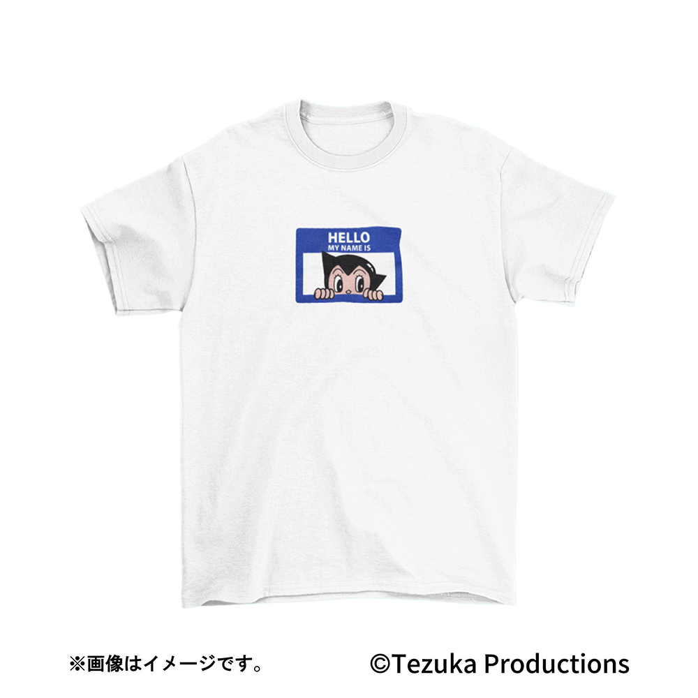HELLO MY NAME IS(ATOM)Tシャツ WHITE×BLUE-XL