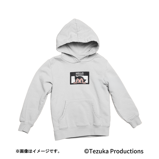 HELLO MY NAME IS （ATOM）パーカー　GRAY×BLACK-L