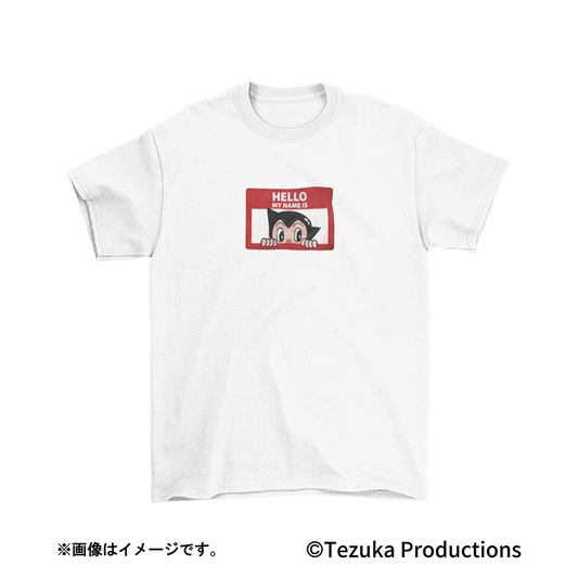 HELLO MY NAME IS(ATOM)Tシャツ WHITE×RED-XL